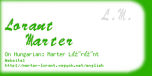 lorant marter business card